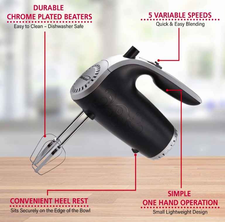 HM-48B 5-SPEED HAND MIXER - BLK  12/CS