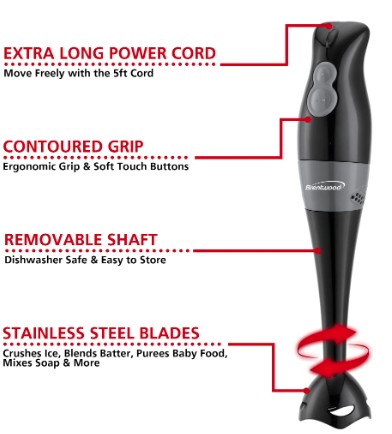 HB-32BK - 2-SPEED HAND BLENDER - BLK/GRY 12/cs