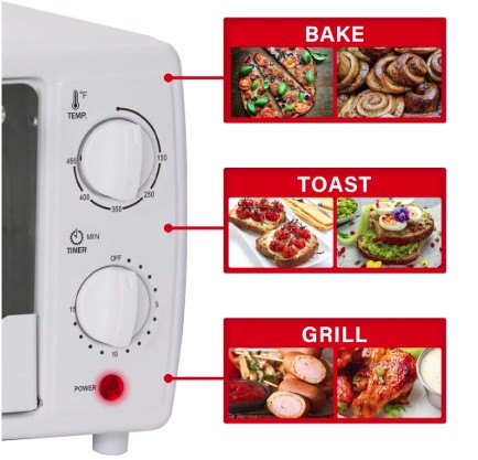 TS-345W - Stainless Steel 4 Slice Toaster Oven