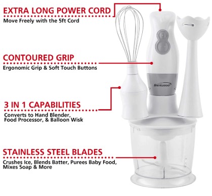 HB-38W - HAND BLENDER & FOOD PROCESSOR - WHT