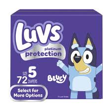 99841 LUVS PLATINUM S5 BIG BLUEY 72 CT 1/PK