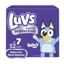 99849 LUVS PLATINUM S7 BIG BLUEY 52 CT 1/PK