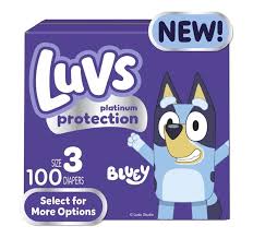 99861 LUVS PLATINUM S3 JUMBO BLUEY 32 CT 4/PK