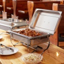 100FOLDCHAFE-Choice Economy 8Qt Full Size Stainless Steel Cheafer with Folding Frame
