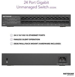 NETGEAR 24-Port Gigabit Ethernet Unmanaged Switch GS324 Desktop/Rackmount