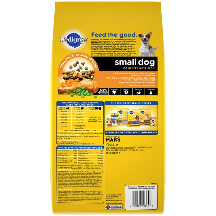 B0029NR3XS-PEDIGREE SMALL DOG ADULT COMPLETE NUTRION ROASTED CHICKEN 15.9 POUNDS
