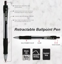 17047 - BAZIC SPENCER BLACK RETRACTABLE PEN W/ CUSHION GRIP