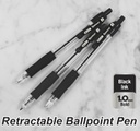 17047 - BAZIC SPENCER BLACK RETRACTABLE PEN W/ CUSHION GRIP