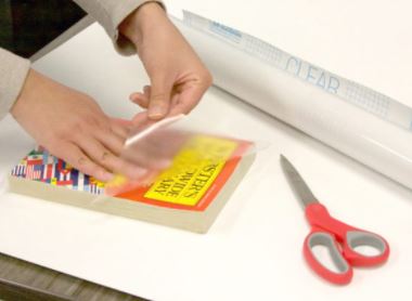 2901-BAZIC 18 X 1.5 Yard Clear Self Adhesive Book Cover