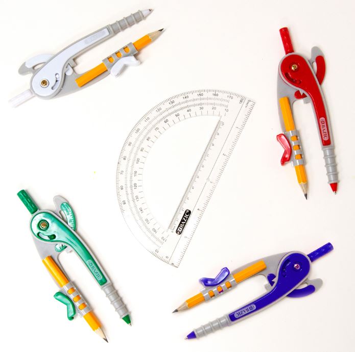 2808-BAZIC Scale-Arm Compass w/ #2 Wood Pencil & 6 Protra