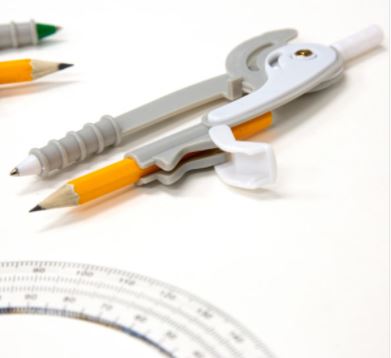 2808-BAZIC Scale-Arm Compass w/ #2 Wood Pencil & 6 Protra