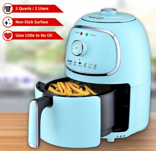 AF-202BL  2QT ELECTRIC AIR FRYER BL/SS 2/C