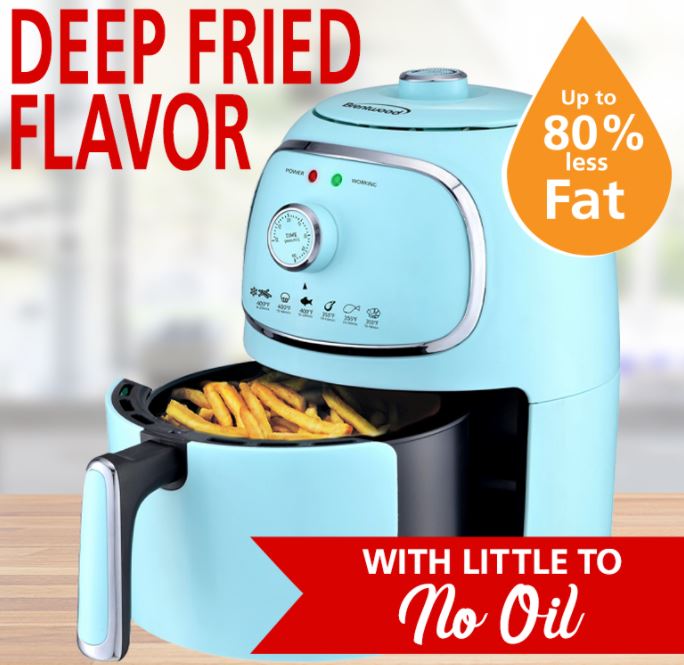 AF-202BL  2QT ELECTRIC AIR FRYER BL/SS 2/C