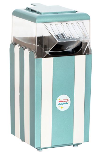 PC-488BL  8 CUP STRIPPED POPCORN MAKER BLUE 6/C