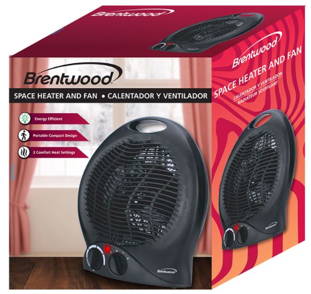 H-F301BK  1500W PORTABLE ELECTRIC SPACE HEATER AND FAN BLK 6/C