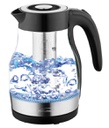 KT-1962BK  1.9QT GLASS KETTLE WITH TEA INFUSER BLK 6/C