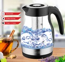 KT-1962BK  1.9QT GLASS KETTLE WITH TEA INFUSER BLK 6/C