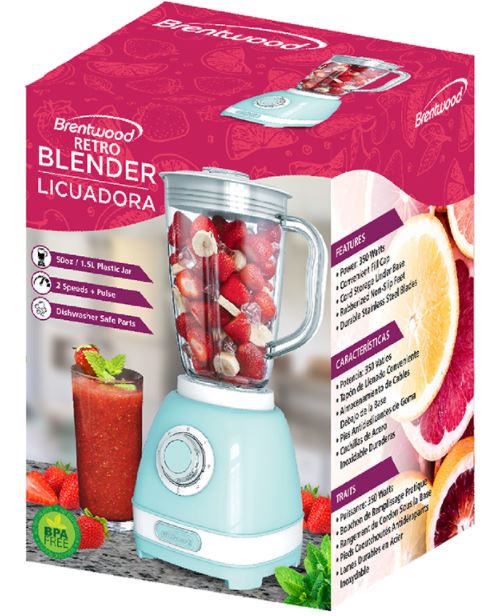JB-330BL  2-SPEED RETRO BLENDER W/PLASTIC JAR BL 4/C