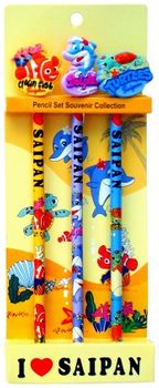 PL-9(3PK) I love Saipan Souvenir Gift Pencil set -3pack