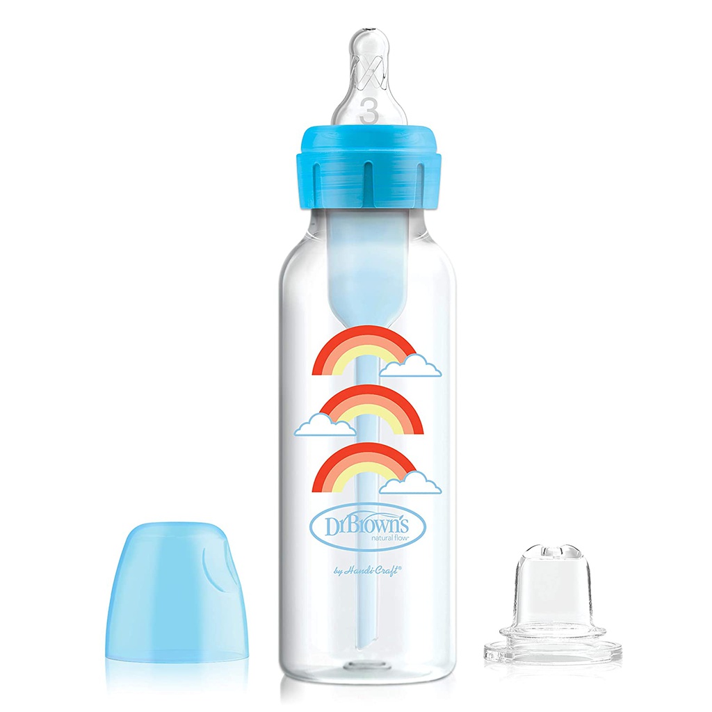 SB8192-P3 8oz/250ml OPTIONS PP NARROW BOTTLE TO SIPPY BLUE S