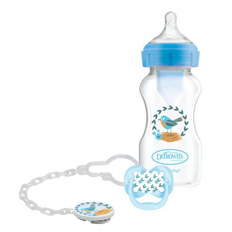 WB91612-INTLX WIDE NECK OPTIONS BOTTLE SOOTHER GIFT SET BLUE