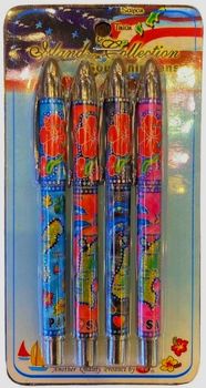 AP-05(4PK) Ball Pen Sealife w/  Sparkling Saipan Map