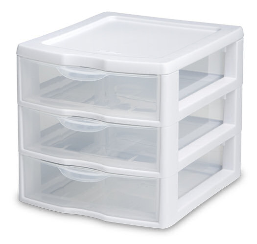 39524-DRAWER WHITE CLEAR VIEW