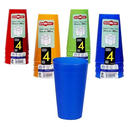 81971-TUMBLER 4PK 13OZ 4 ASTD PLASTIC