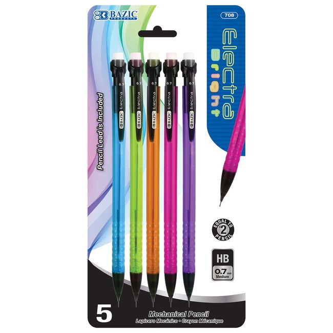 708 - BAZIC ELECTRA 0.7MM FASHION COLOR MECHANICAL PENCIL