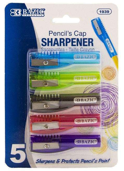 1939 BAZIC Pencil's Cap Sharpener (5/pack) 24/cs