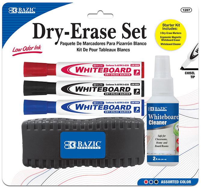 1207-BAZIC DRY ERASE STARTER KIT 12/cs