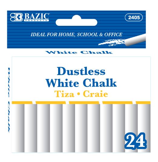 2405 BAZIC DUSTLESS WHITE CHALK 24/BOX