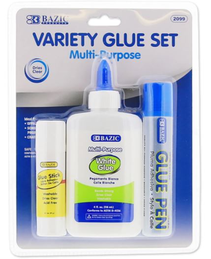 2099/615392 BAZIC-VARIETY GLUE SET (3/pk) 24/cs