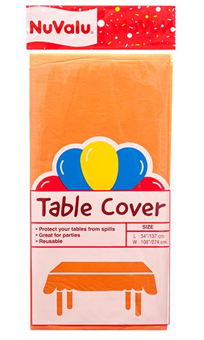 57545  NUVALU TABLE COVER 0.03MM 54X108 / ORANGE