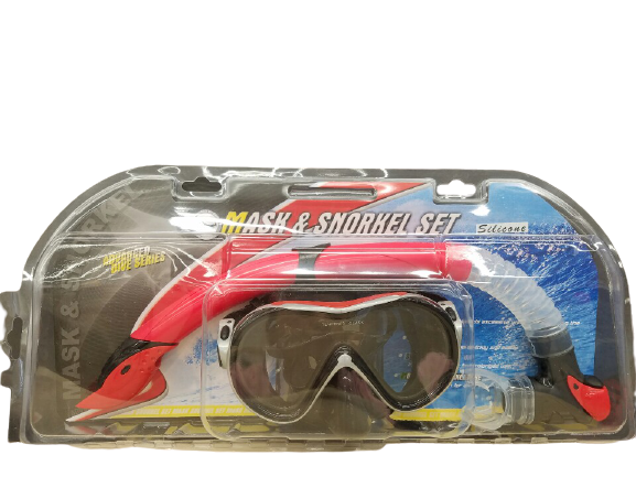 MS-7 CLASSIC SILICONE MASK & SNORKEL SET W/PVC BLISTER CARD