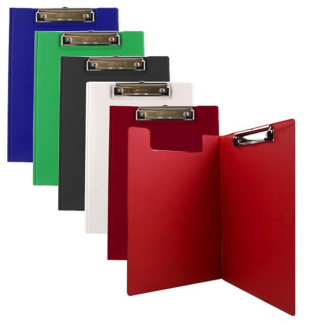 1828-24  BAZIC A4 Size PVC Clip Folder w/ Low Profile Clip 24/cs