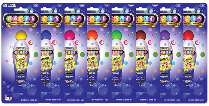 1240-24  BAZIC Assorted Color 40 ml Bingo Marker 24/IC 144/C