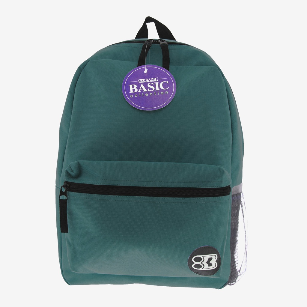 1033-BAZIC 12 16 GREEN BASIC BACKPACK 12/cs