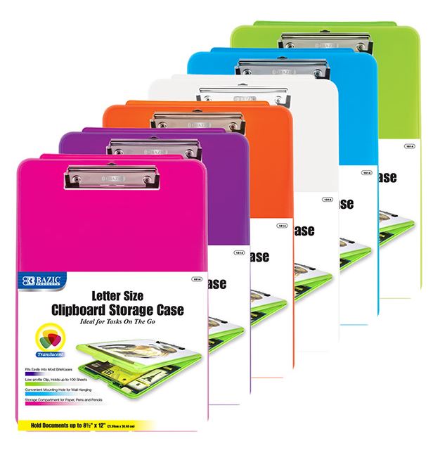 1814-BAZIC Translucent Clipboard Storage Case 12/cs