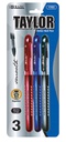 1703-BAZIC Taylor Assorted Color Rollerball Pen (3/Pack) 24/IC 144/C *