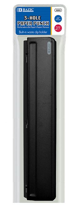 3203-BAZIC 3-Hole Paper Punch