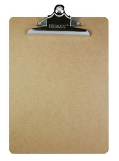 1803-BAZIC Standard Size Hardboard Clipboard w/ Sturdy Sprin 24/cs