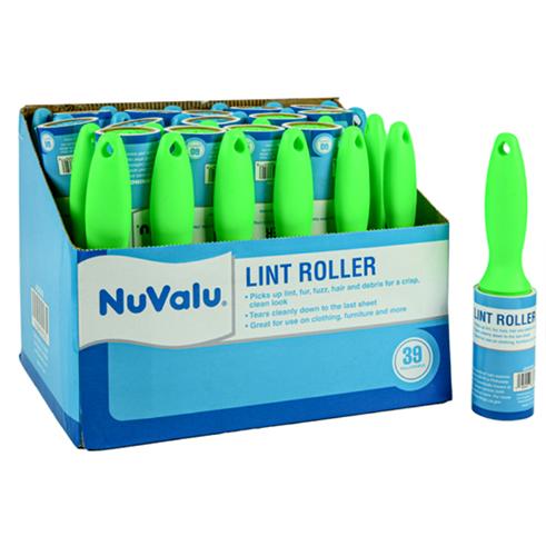 67370-NUVALU LINT ROLLER 60 SHEETS DELUXE W/ASST CLR HANDLE