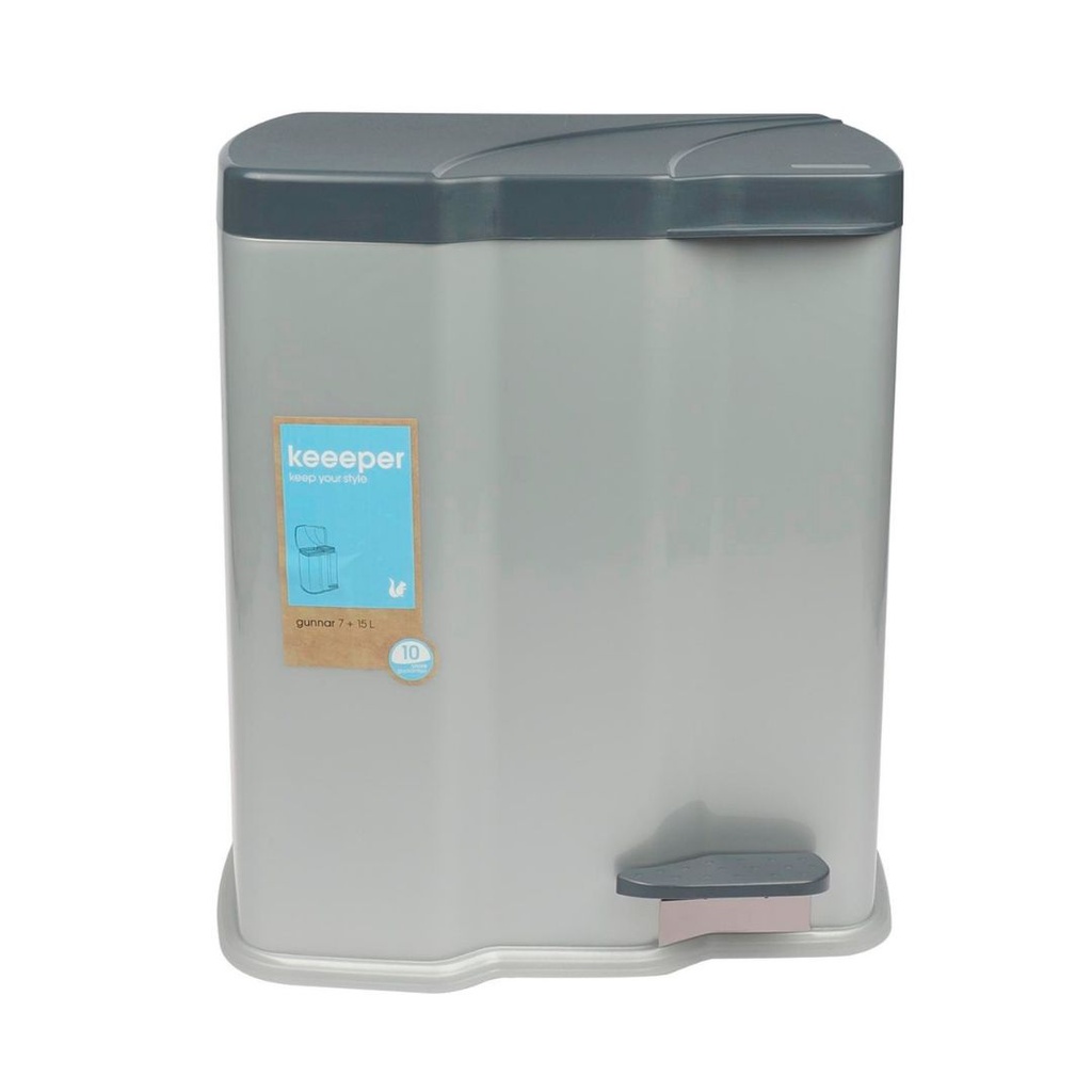 32495-WASTE BIN  2PC 7L+15L STEP