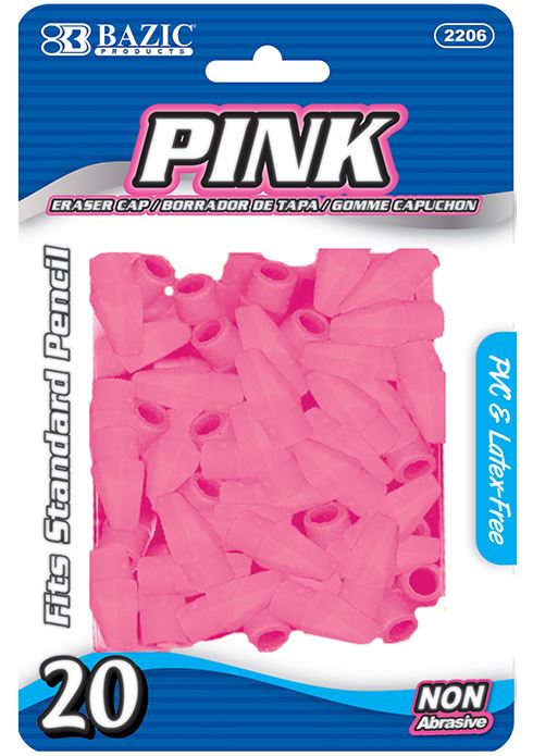 2206-BAZIC Pink Eraser Top (20/Pack) 24/IC 144/C