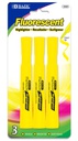 [373175] 2320-BAZIC Yellow Desk Style Fluorescent Highlighters (3/Pac