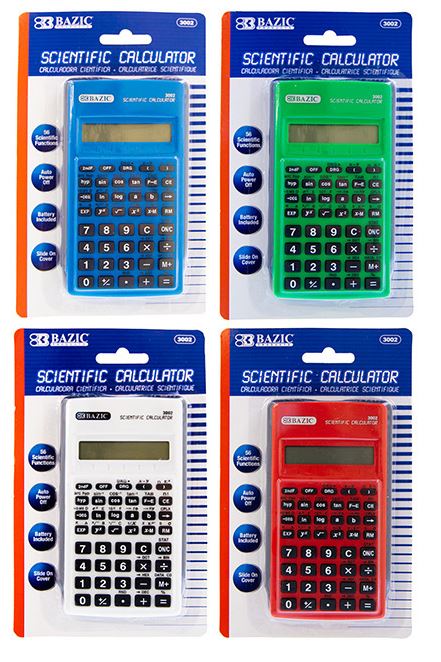 3002-BAZIC 56 Function Scientific Calculator w/ Slide-On Cas