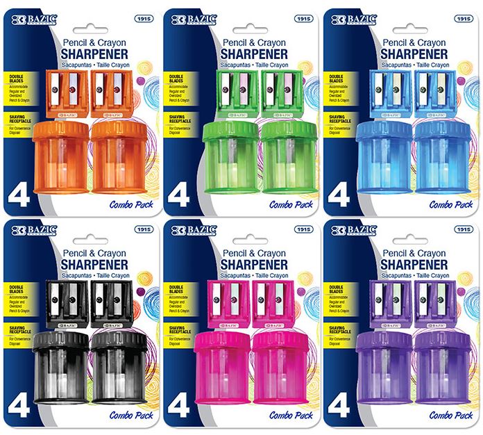 1915-BAZIC 2 Dual Blades Sharpener + 2 Round Receptacle Shar 24/cs