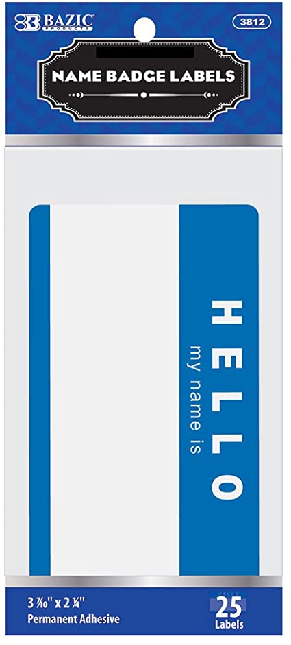3812-BAZIC HELLO my name is Name Badge Label (25/Pack)