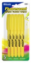 [373174] 2300-BAZIC Yellow Pen Style Fluorescent Highlighter w/ Pocke